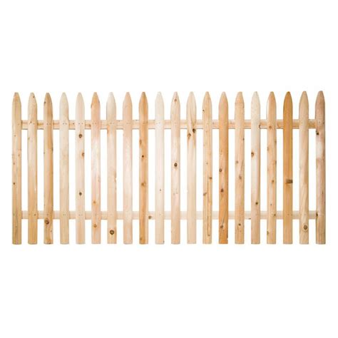 4 ft. H x 8 ft. W Eastern White Cedar Moulded 3 in. Spaced Pointed Picket Rail Fence Panel ...