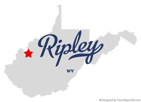 Map of Ripley, WV, West Virginia