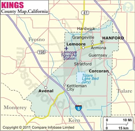 Kings County Map, Map of Kings County, California