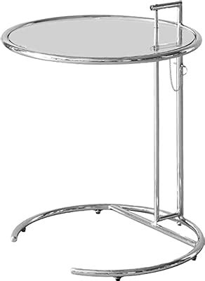 Eileen Grey(Gray) End Side Table-Eileen Gray Adjustable Height Coffee Table with Tempered Circle ...