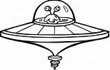 Awesome Alien Flying Saucer Coloring Page  sketch template