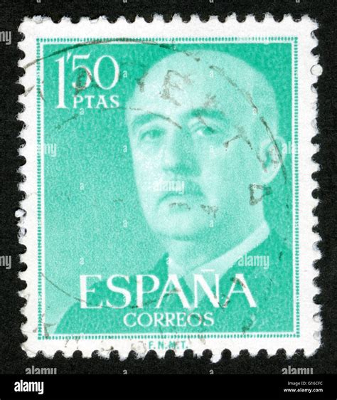 Spain-CIRCA 1955: A stamp printed in the Spain, shows Gen. Francisco Franco, circa 1955 Stock ...