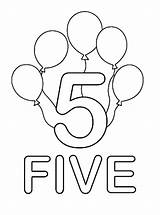 Printable Number Five sketch template