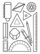 Geometry Set coloring Book Pages With Vector Design For Children  sketch template