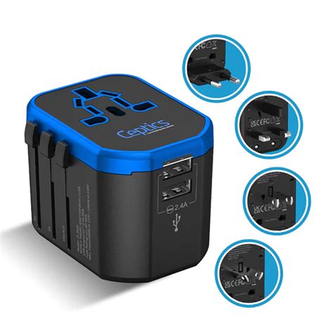 All-In-One International Travel Plug Adapter - 2 USB Ports – Campmor