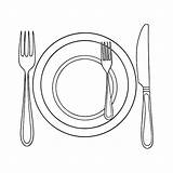 Premium Vector  Fork knife And Plate Line Art coloring Page sketch template