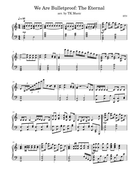 We Are Bulletproof: The Eternal - BTS Sheet music for Piano (Solo) | Musescore.com