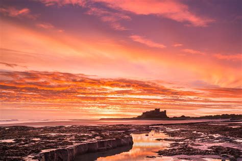 * Spectacular sunrise at Bamburgh, Northumberland | Peak District photography prints