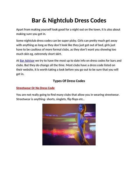 Bar & Nightclub Dress Codes by Bar Advisor - Issuu