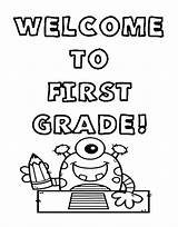 Printable Welcome To First Grade Coloring Page  Free sketch template