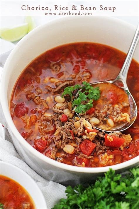 Chorizo, Rice and Bean Soup Recipe | Diethood