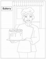 Female Baker Coloring Pages sketch template