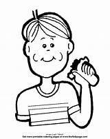 Boy Eating  Free Coloring Pages For Kids Printable Colouring Sheets sketch template