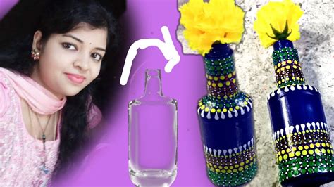 Glass bottle mandal art - YouTube