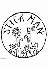 Stick Man Family coloring Page sketch template