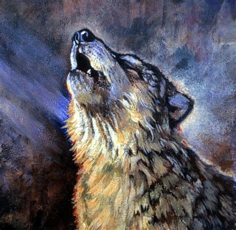 NJ Busse Fine Art: "Full Moon" Original Wolf Painting by Colorado ...