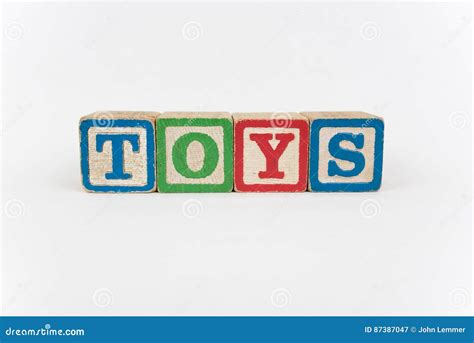 The Word Toys in Wooden Childrens Blocks Stock Image - Image of ...