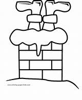 Santa Going Down Chimney Coloring Pages sketch template