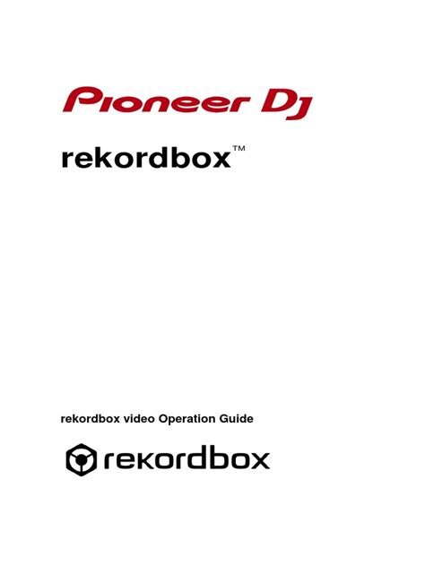 Rekordbox: Rekordbox Video Operation Guide | PDF | Rgb Color Model | Computer File