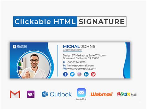 Creative Clickable HTML Email Signature Template Design by Md Abu ...