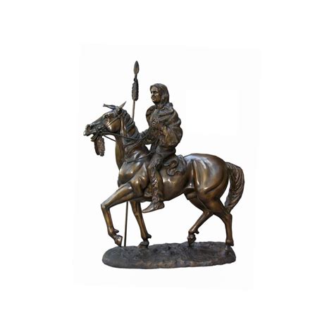 Bronze Native American on Horse Sculpture - Metropolitan Galleries Inc.