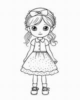Premium Vector  Adorable Little Girl coloring Page sketch template