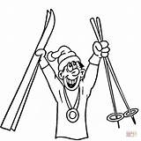 Ausmalbild Eine Medaille Fürs Skifahren  Ausmalbilder Kostenlos Zum sketch template