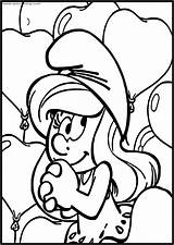 Smurfin Heart Balloon Free Printable Coloring Page  Wecoloringpagecom sketch template