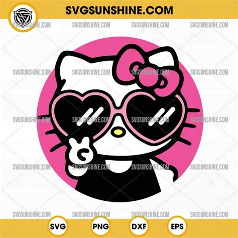 Hello Kitty Say Hi SVG, Hello Kitty With Sunglasses SVG, Hello Kitty SVG