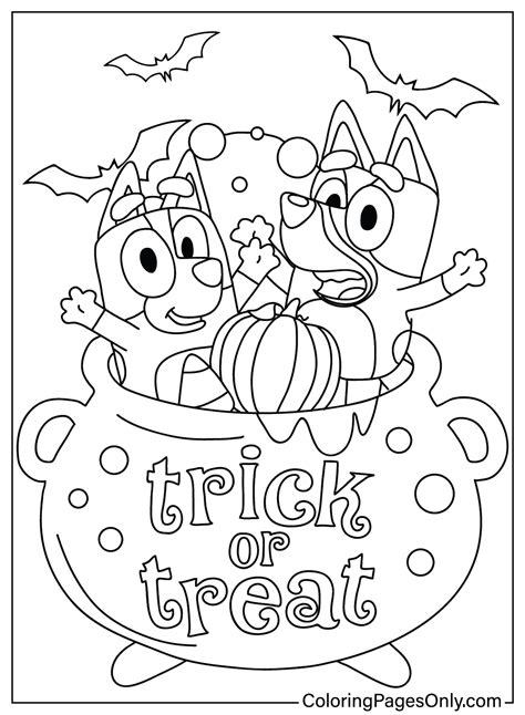 Bluey Halloween Coloring Sheet - Free Printable Coloring Pages