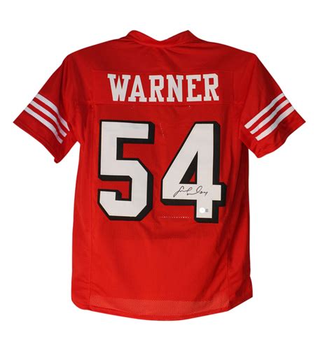 Fred Warner Autographed/Signed Pro Style Red XL Jersey Beckett BAS – Denver Autographs