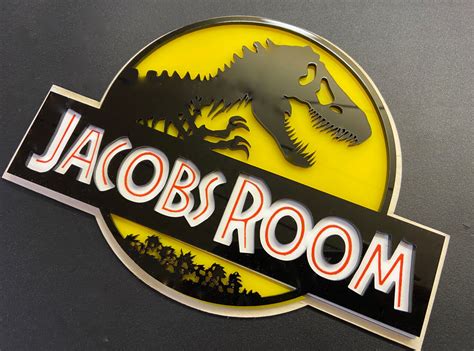 Jurassic park sign personalised sign bedroom sign | Etsy