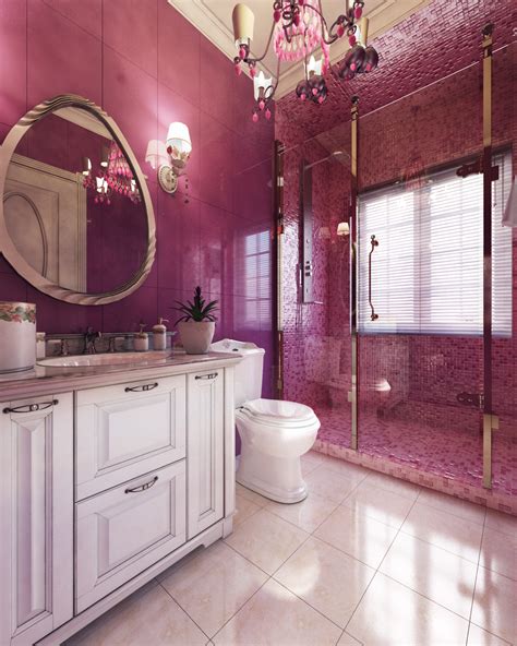 Decorating Small Bathroom Designs With Colorful Paint Wall Making It Look More Luxurious - RooHome