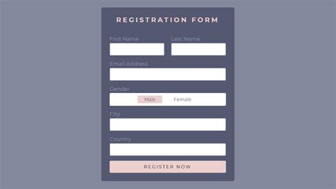 Form Using Html And Css