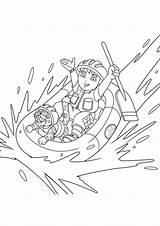 Diego Going Rafting With Baby Jaguar In Go Coloring Page  NetArt sketch template