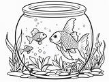 Fish Tank Coloring Underwater Joy  Page sketch template