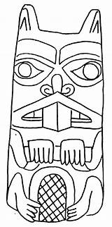 Beaver Totem Poles Coloring Page  pole Drawing Art sketch template