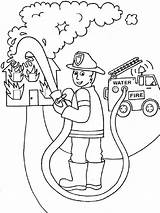 Coloring Pages Firefighter Fire Worksheets First Responders Preschool  sketch template