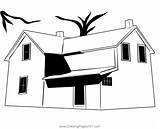 Scary Old House Coloring Page For Kids  Free Haunted Houses Printable sketch template