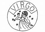 Simple Virgo Zodiac Sign coloring Page  Download Print Or Color sketch template