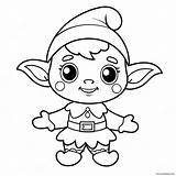 Cute Christmas Elf Coloring Page 61384 48584 sketch template