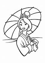 Mulan With Umbrella coloring Page  Download Print Or Color Online For sketch template