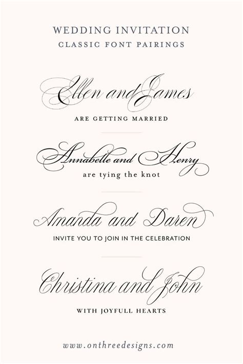 On Three Designs — Our all-time favorite fonts | Wedding invitation ...