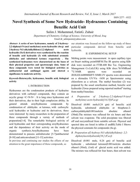 (PDF) Novel Synthesis of Some New Hydrazide-Hydrazones Containing ...