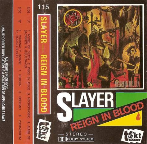 Slayer - Reign In Blood (1991, Cassette) | Discogs