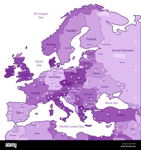 Europe map of violet colors Stock Photo - Alamy