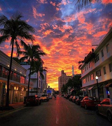 South Beach sunset #miami #florida #miamibeach #sobe #southbeach #brickell #Miami | Sky ...