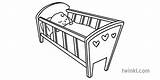 Baby Crib Coloring Pages Sketch Page sketch template