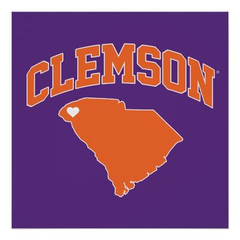 Clemson With South Carolina Poster | Zazzle | Clemson university tigers, Clemson tigers football ...