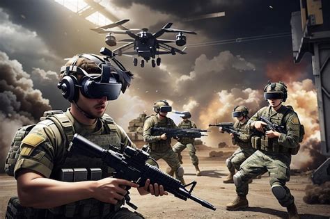 Premium AI Image | VR Reality War Simulation